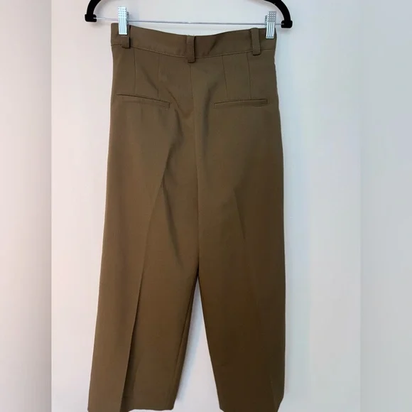 Zara Olive Wide-Leg Trousers - Picture 2 of 4